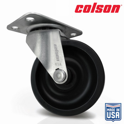 2-1/2 in. Black Polypropylene Swivel Caster, 95 lb capacity, compact, lightweight, and efficient, Made in the USA.