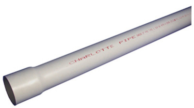 Schedule 40 DWV PVC Pressure Pipe, Bell End, 370 PSI, 1-1/4 In. x 20 Ft.