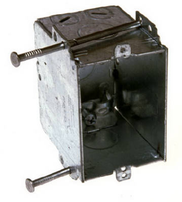 S Bracket Switch Box With Nails, 3 x 2-7/8 In. Deep