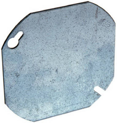 4 In. Blank Flat Steel Octagon Cover