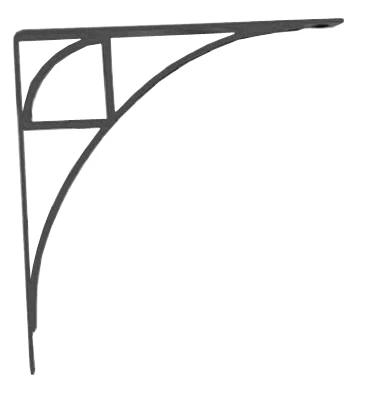 8-In. Black Decorative Steel Shelf Bracket