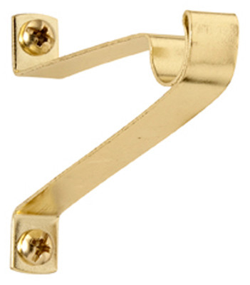 Cafe Curtain Rod Bracket, Brass, 2 In. Clearance, 7/16 In. Diameter