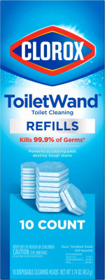 Disinfecting Toilet Wand Head Refill with Cleaner, 10-Ct.