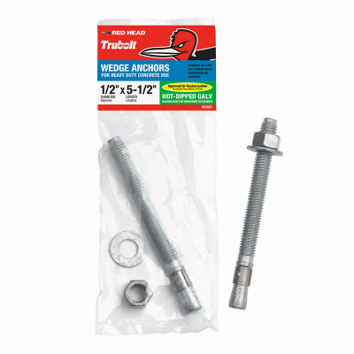 1/2" x 5-1/2" Hot Dipped Galvanized Wedge Anchor