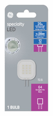 Specialty LED Light Bulb, T2.5, G4 2-Pin Base, 320 Lumens, 3 Watt