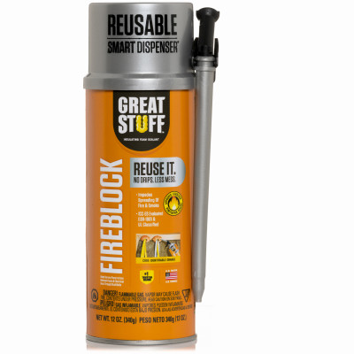 Fire Block Insulating Foam Sealant, Smart Dispenser, 12-oz.