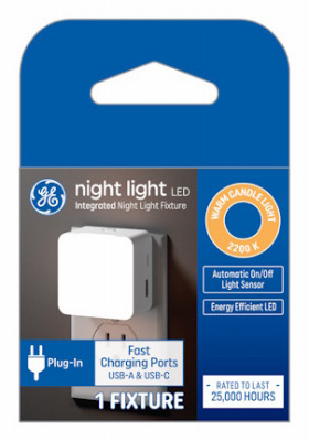 LED Night Light Square + 2 USB Ports