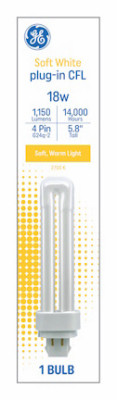CFL Light Bulb, Warm White, Double Biax, G24-q Base,18 Watt (6 pieces)