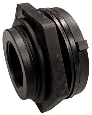 Pipe Fitting, Schedule 40 PVC Bulkhead Fitting, 1-1/2 In.