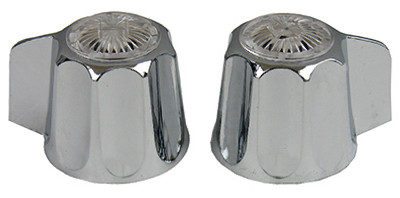Hot & Cold Faucet Handles, Universal Fit, Chrome, Small