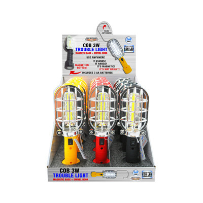 COB Trouble Light, Swivel Hook, Magnetic Base, 240 Lumens, 3-Watts (12 pieces)