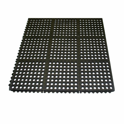 Ring Wash Rack Mat, Rubber, 3 x 3 Ft. x 1/2 In.
