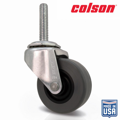 2 in. Gray TPR and Steel Swivel Threaded Stem