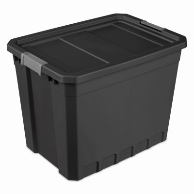 Modular Stacking Storage Tote, Black, 27 Gallon (4 pieces)