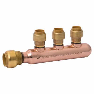 SharkBite 3/4 In. x 1/2 In. Push-to-Connect 3-Port Closed PEX Manifold