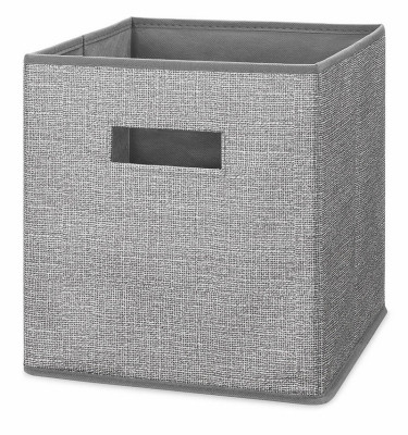 Fabric Storage Cube, Collapsible, Gray Pattern, 10.5 x 10.5 x 11 In.