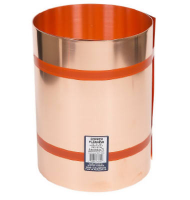 Copper Flashing, 20 In. x 10 Ft., 16 oz.
