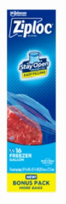 Freezer Bags Bonus Pack, Gripper Zipper & Write-on Label, Gallon, 16-Ct.