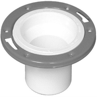 PVC Closet Flange Spigot, White, 4 x 3 In.