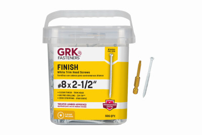 GRK White Finish/Trim #8 x 2-1/2" Screws 505-Ct.