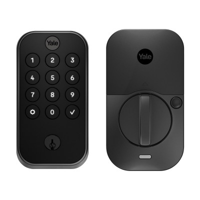 Assure Lock 2 Keypad Deadbolt in Black Suede, Wi-Fi Connected Smart Entry Door Lock with Back-up Key for Remote Access and Code Entry