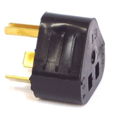 RV Compact Adapter, 15-Amp Female Receptacle, 125-Volt, Black