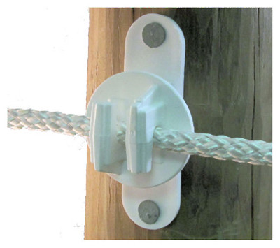 Electric Fence Insulator, Wood Or Vinyl Post, Nail-On, White, 25-Pc.