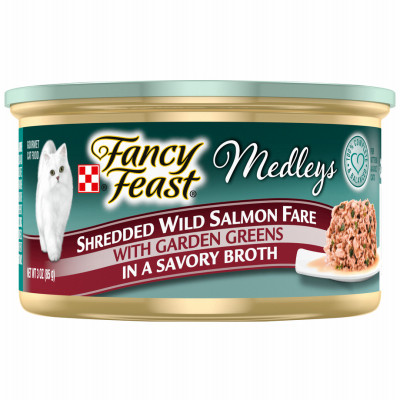 Elegant Medleys Cat Food, Salmon and Greens, 3 oz. Can