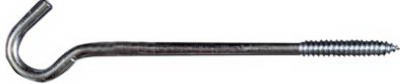 Screw Hook, Zinc, 3/8 x 10 In.