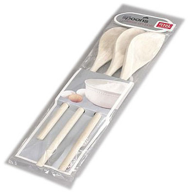 Cooking Spoon Set, Hardwood, 3-Pc.