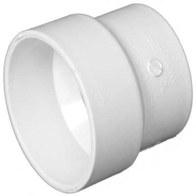 Schedule 40 DWV Sewer Pipe Adapter Coupling, PVC, 4 x 3 In.