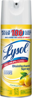 Disinfectant Spray, Lemon Breeze Scent, 12.5 oz.