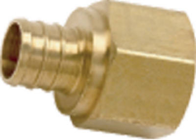 Pipe Adapter, Lead Free, 1/2 Brass Barb Insert x 1/2 In. FPT