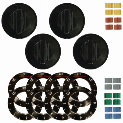 Knob Kit for Electric Ranges, Black, 4-Knob Pack