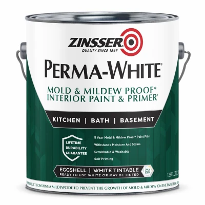 White Mold & Mildew Proof Interior Paint, Eggshell, Gallon (2 pieces)