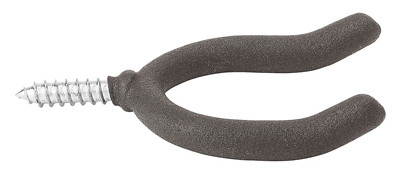 Double Screw Hook, Black Vinyl Coated, Large