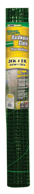 Galvanized Metal Hardware Cloth Fence, Green PVC Coating, 24-In. x 5-Ft.