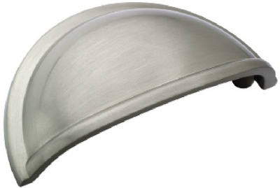 Cup Cabinet Pull, Satin Nickel, 3 In.