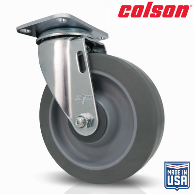 5 in. Gray TPR and Steel Swivel Plate Caster