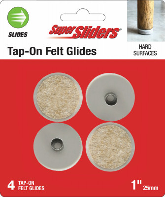 Super Sliders 1" Felt Tap-On Glides 4 Pack.
