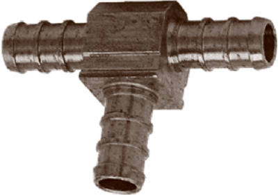Insert Pipe Tee, Lead Free, 1/2 In. Brass Barb