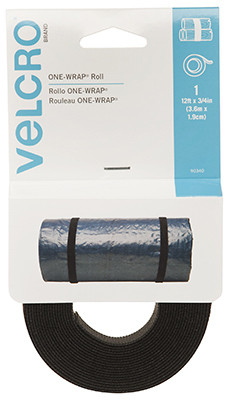ONE-WRAP Fastener Roll, Black, 12 Ft. x 3/4 In.
