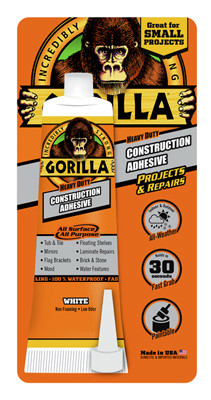 Heavy-Duty Construction Adhesive, 2.5-oz. Tube