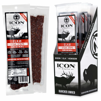 2 oz. Elk Steak Strip, Original (8 pieces)