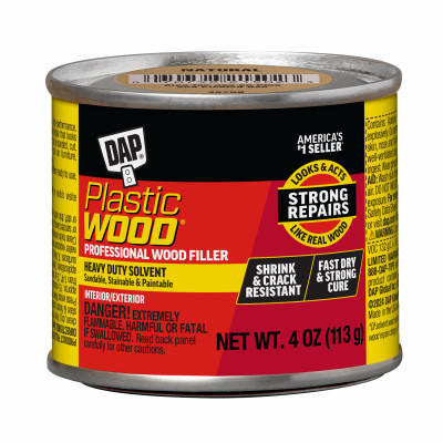Plastic Wood Wood Filler, Natural Color Cellulose Fibre, 4-oz.