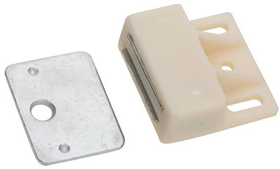 Magnetic Cabinet Catch, Nylon Case, White