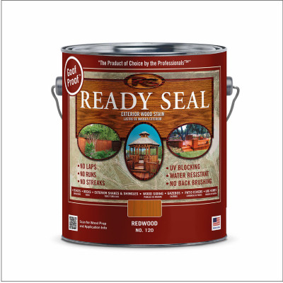 Exterior Wood Stain & Sealer, Flat Redwood, 1-Gallon