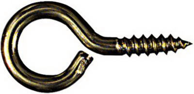 Large Screw Eye, Solid Brass, 1-5/8 In., 3-Pk.