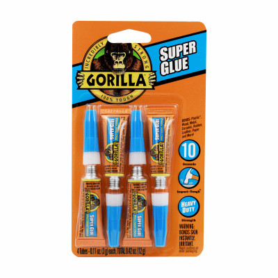 Gorilla Super Glue, 3g, 4-Pk.