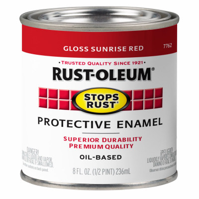 Stops Rust Gloss Sunrise Red Oil-Based Paint, 1/2-Pint